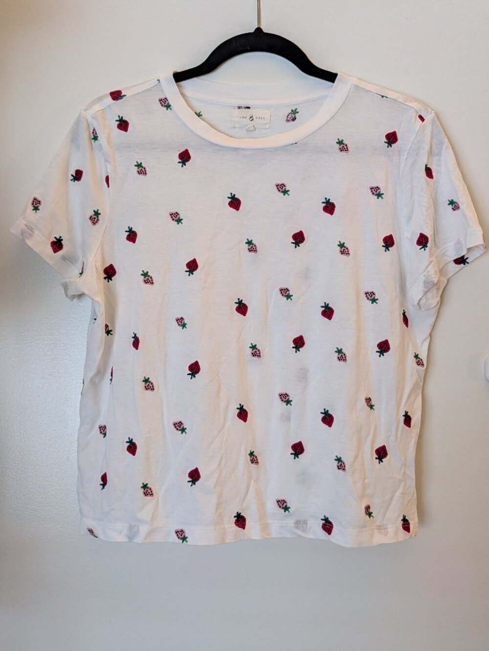 Lou & Grey Strawberry Embroidered Tshirt